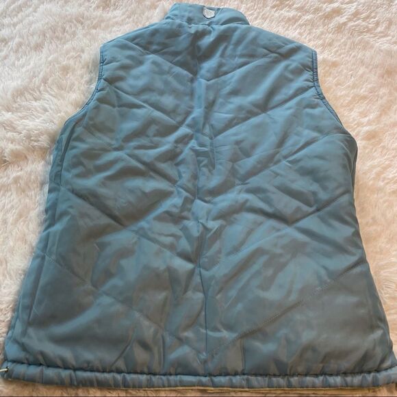 Ruff Hewn Reversible Zipper Down Vest Cream and Blue Size Large - Picture 4 of 9